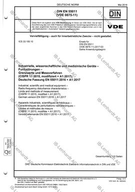 DIN EN 55011 (VDE 0875-11):2018-05