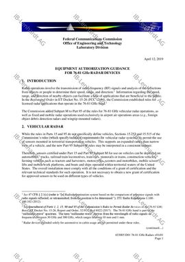 FCC KDB Publication 653005 D01 v01r01