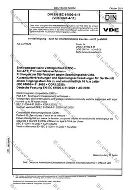 DIN EN 61000-4-11 (VDE 0847-4-11):2021-10