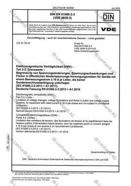 DIN EN 61000-3-3 (VDE 0838-3):2020-07