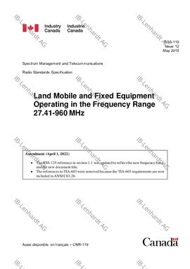 RSS-119 Issue 12 Amend.1