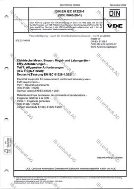 DIN EN IEC 61326-1 (VDE 0843-20-1):2022-11